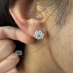 Moissanite 9mm Daisy Screwback Stud Earrings