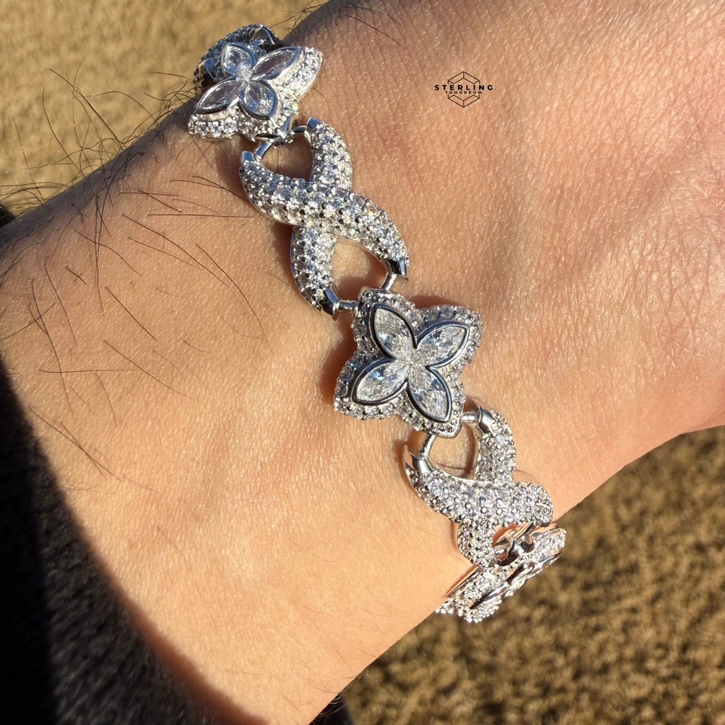 Marquis Star Infinity Bracelet - White - 925 Sterling Silver