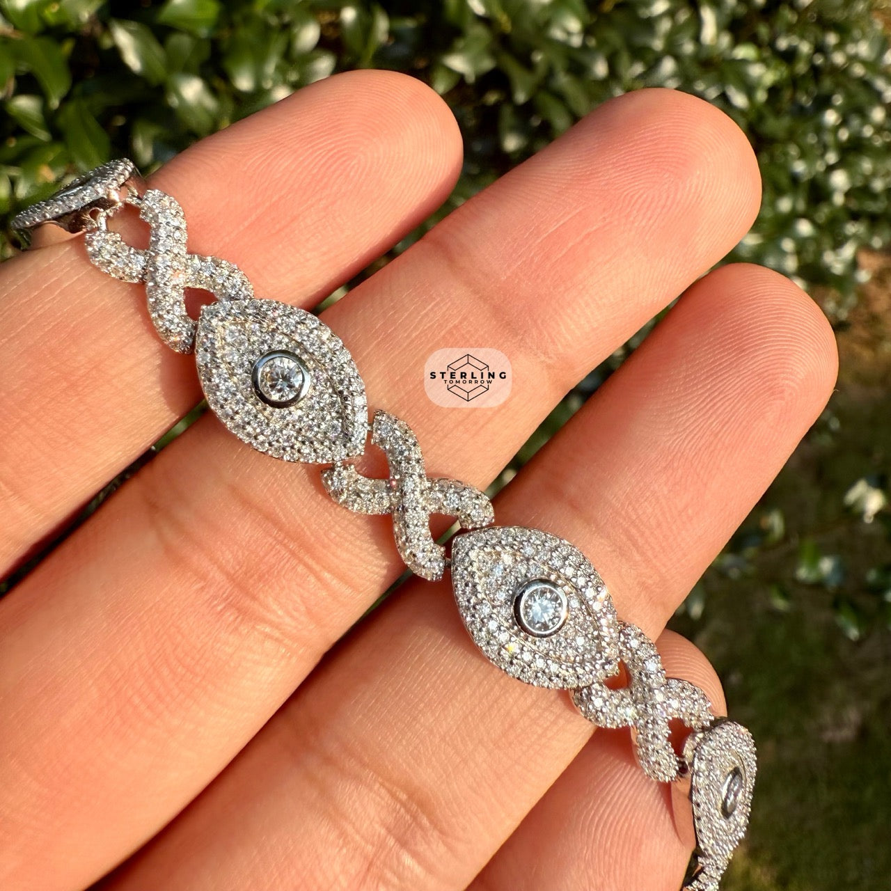 Moissanite Marquis Evil Eye Infinity Bracelet