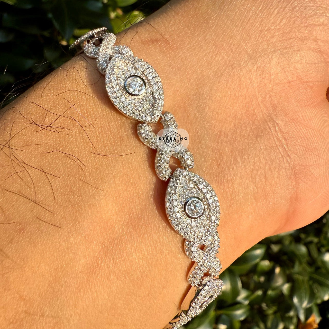 Moissanite Marquis Evil Eye Infinity Bracelet