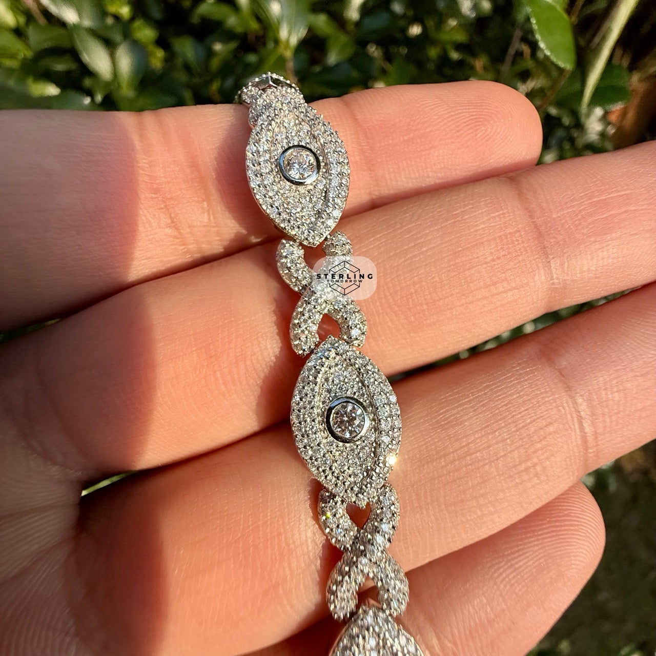 Moissanite Marquis Evil Eye Infinity Bracelet