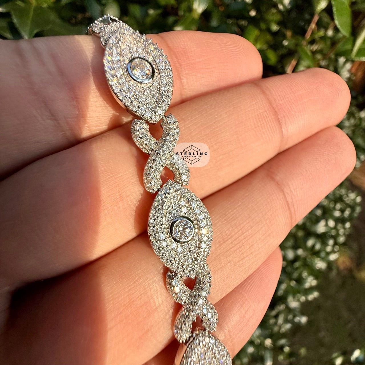 Moissanite Marquis Evil Eye Infinity Bracelet