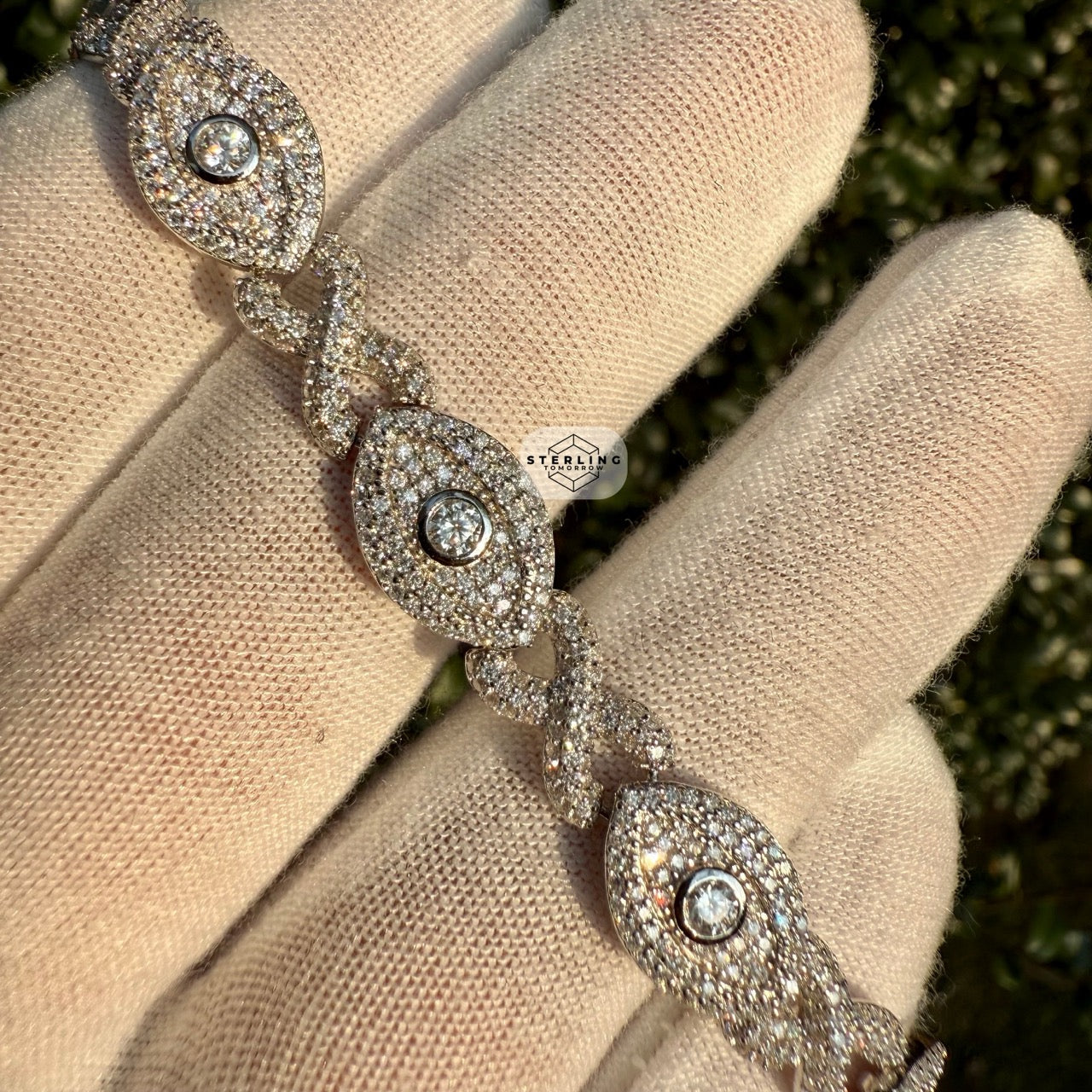Moissanite Marquis Evil Eye Infinity Bracelet
