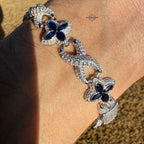 Marquis Star Infinity Bracelet - Blue - 925 Sterling Silver