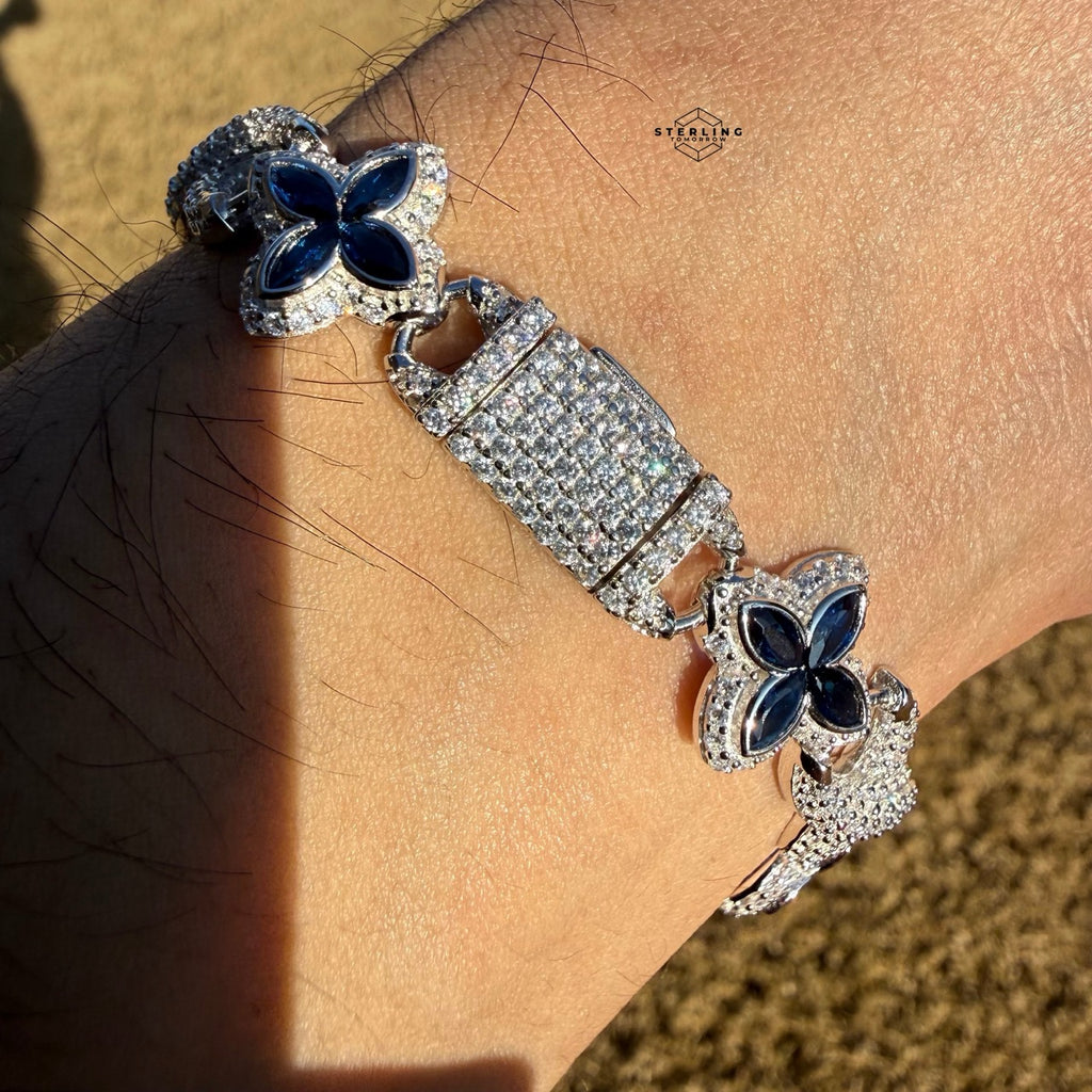 Marquis Star Infinity Bracelet - Blue - 925 Sterling Silver