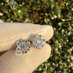 Moissanite 9mm Daisy Screwback Stud Earrings