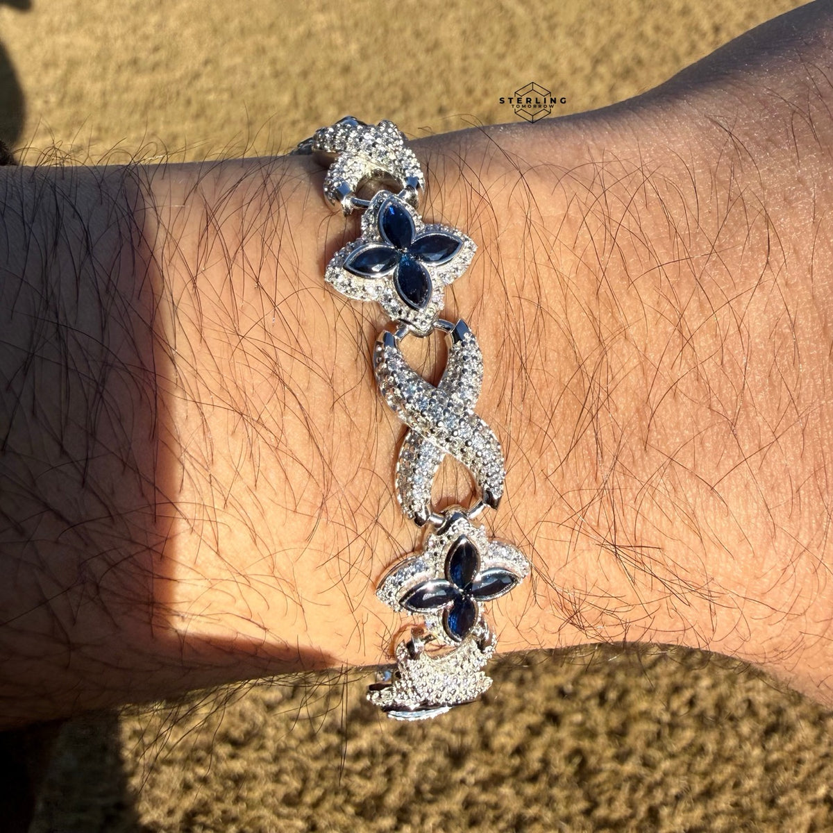 Marquis Star Infinity Bracelet - Blue - 925 Sterling Silver