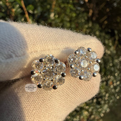 Moissanite 9mm Daisy Screwback Stud Earrings