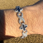 Marquis Star Infinity Bracelet - Blue - 925 Sterling Silver