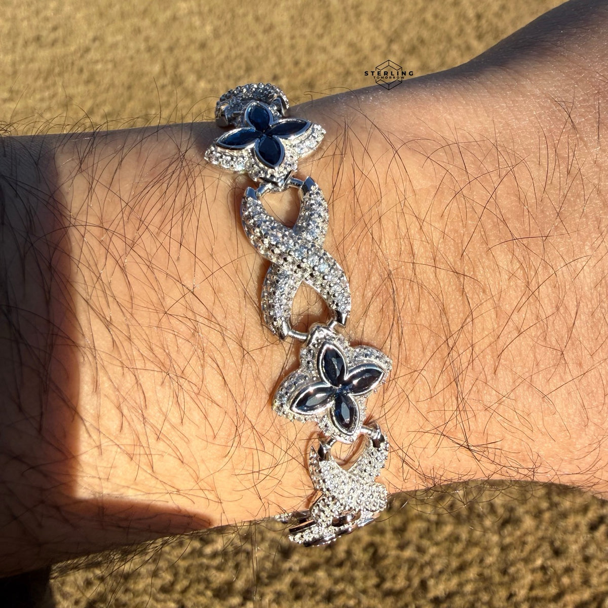 Marquis Star Infinity Bracelet - Blue - 925 Sterling Silver