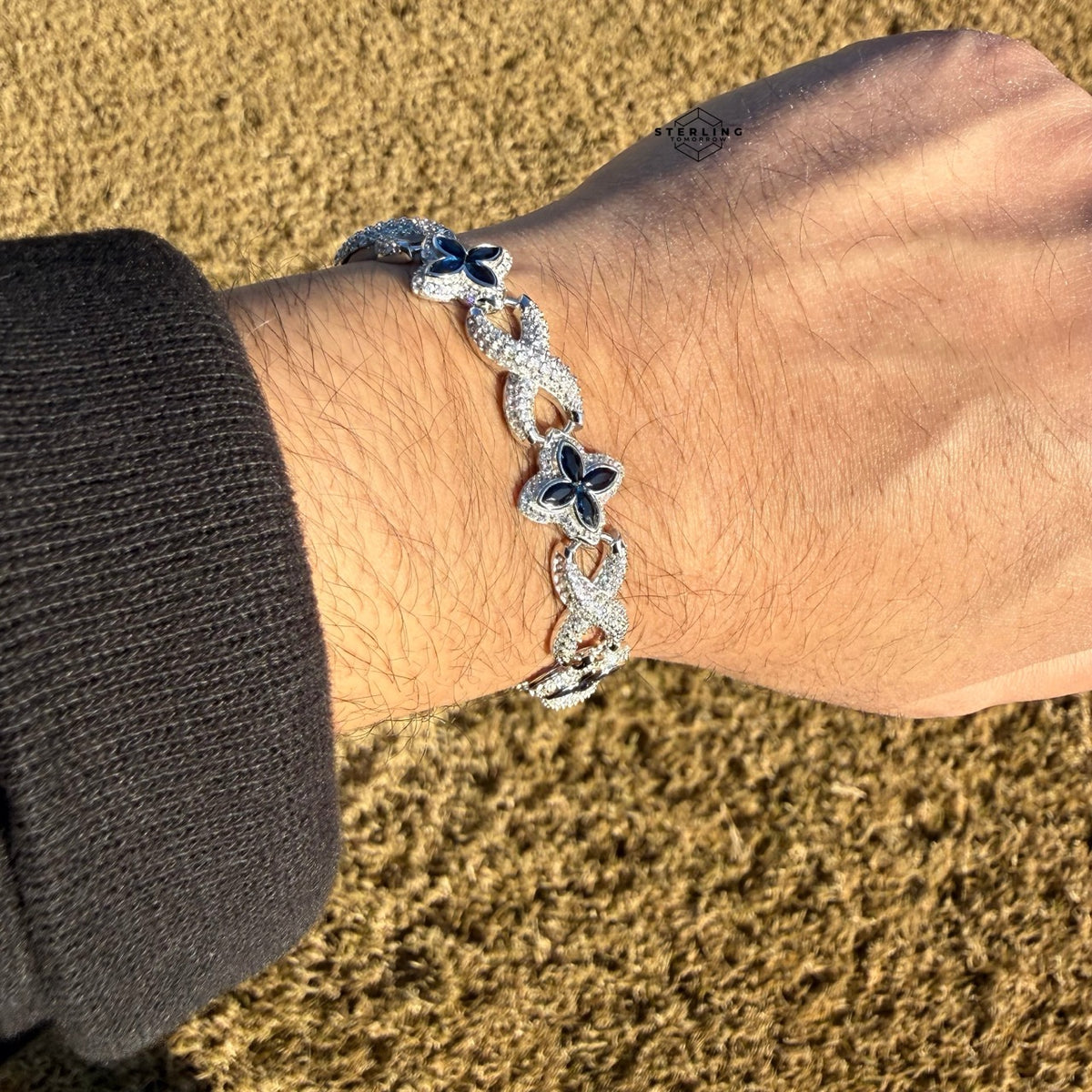 Marquis Star Infinity Bracelet - Blue - 925 Sterling Silver