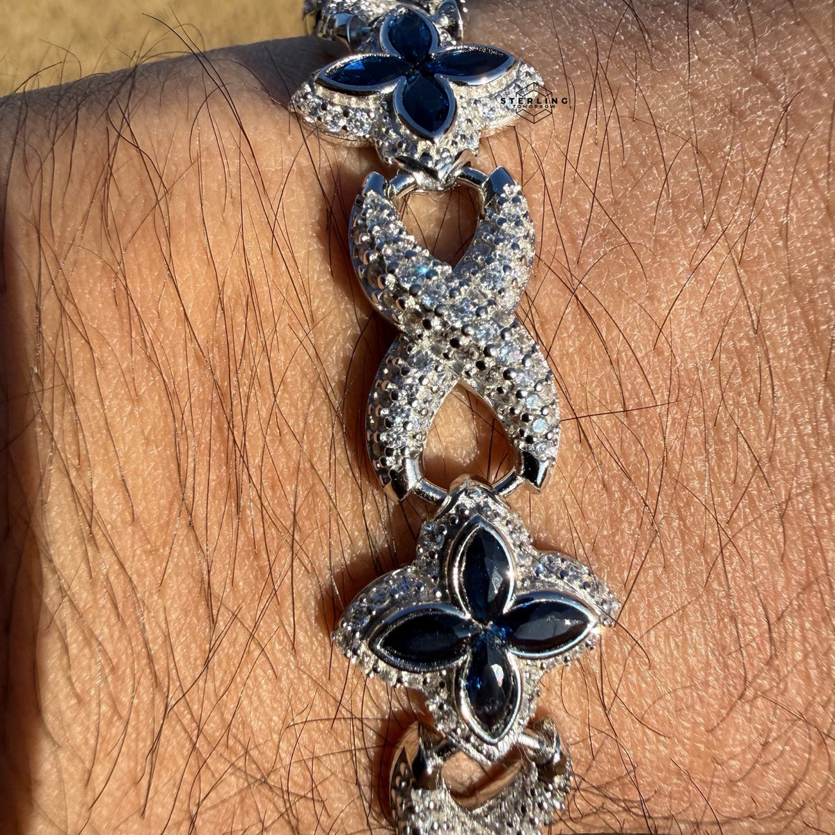 Marquis Star Infinity Bracelet - Blue - 925 Sterling Silver