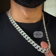 Moissanite 15mm 22" Heavy Baguette Cuban Chain