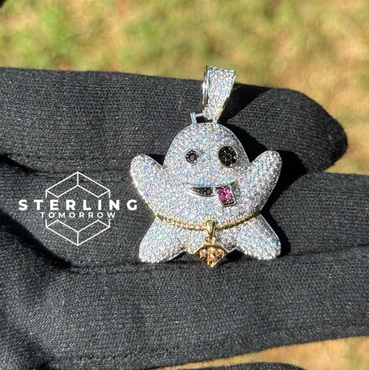 Ghost Emoji Iced Out Pendant