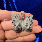 Iced Out Butterfly Skull Pendant