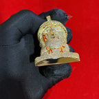Iced Out Jesus Head Pendant | 14K Gold Plated Hip Hop Religious Necklace w/ Free Rope Chain