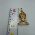 Iced Out Jesus Head Pendant | 14K Gold Plated Hip Hop Religious Necklace w/ Free Rope Chain
