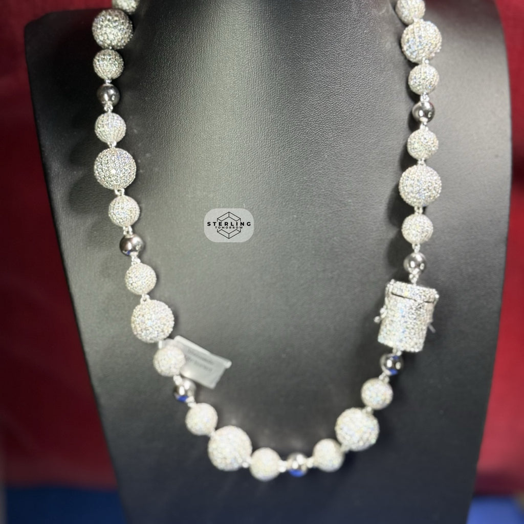 Moissanite Snow Ball Bead Iced Chain - 22"