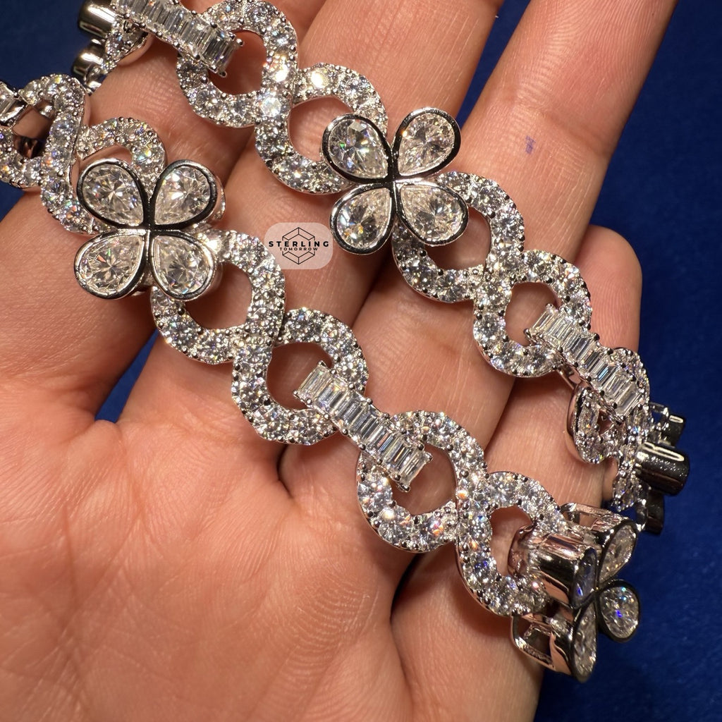 Moissanite Infinity Flower Chain 22"