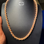 Moissanite 7mm 22" Iced Out Rose Rope Chain
