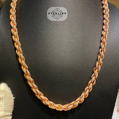 Moissanite 7mm 22" Iced Out Rose Rope Chain