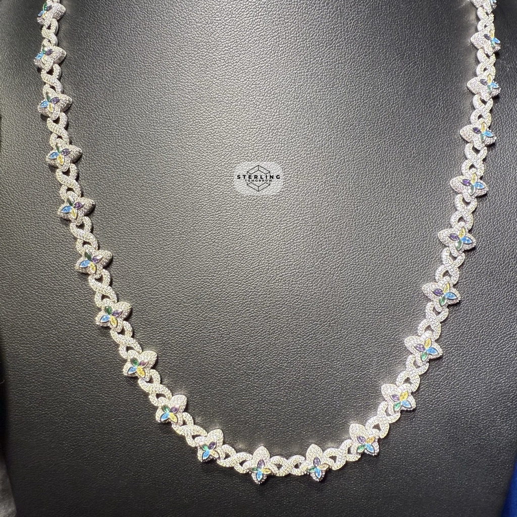 Moissanite Color Flower Infinity Chain