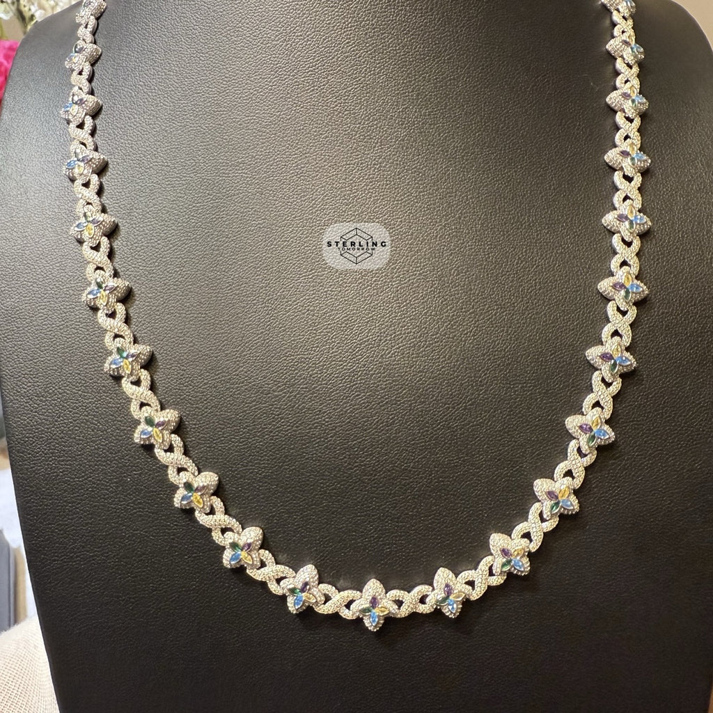 Moissanite Color Flower Infinity Chain