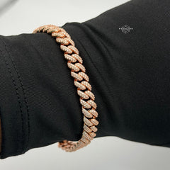 8mm Miami Cuban Link Moissanite Bracelet 8” Rose Gold Over 925 Sterling Silver Iced Out Diamond Look Bracelet for Men Women Hip Hop Jewelry Gift (Copy)