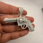 Moissanite Iced Revolver Gun Pendant
