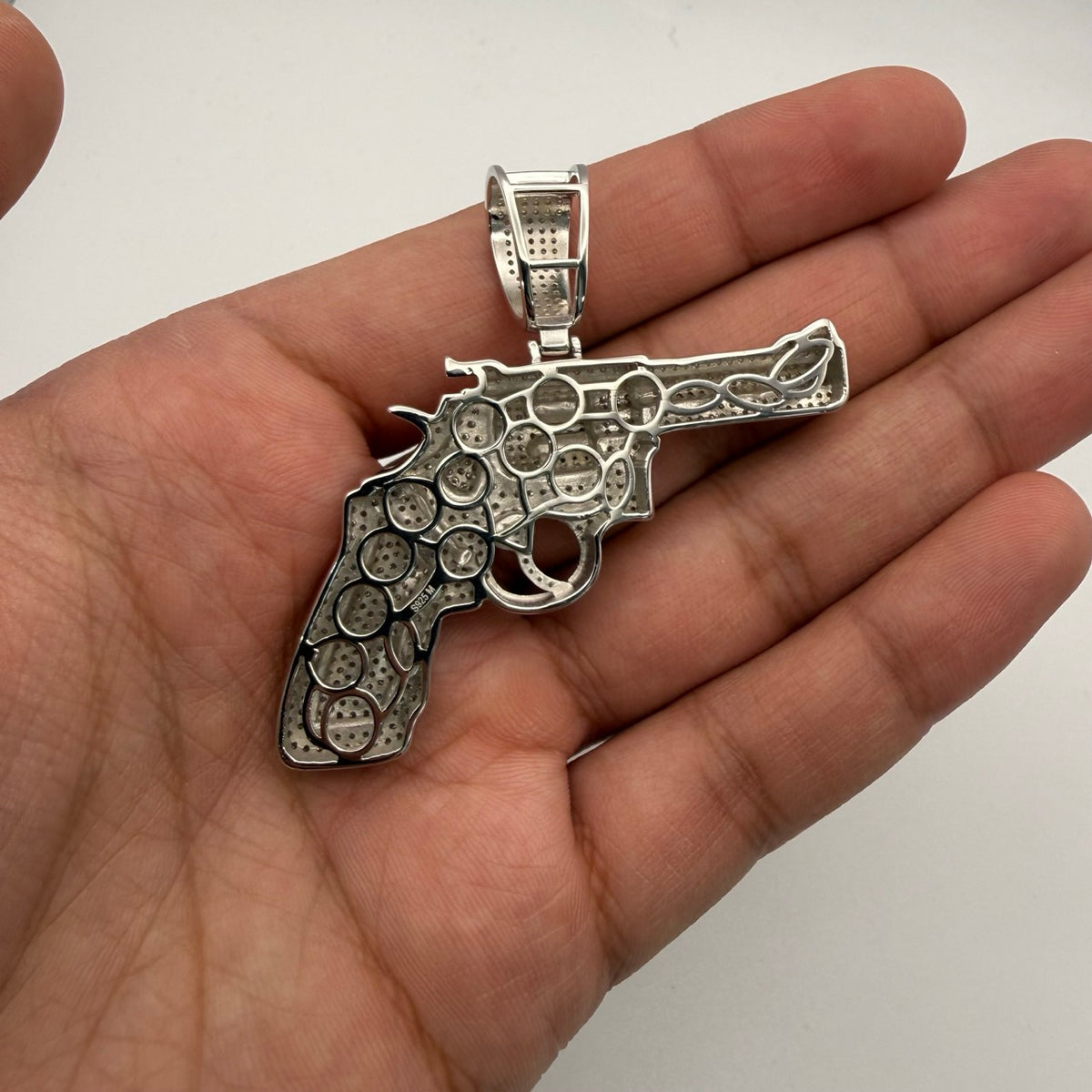 Moissanite Iced Revolver Gun Pendant