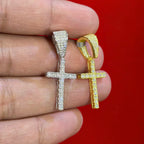 Small Moissanite Cross Necklace VVS D Color | Passes Diamond Tester | GRA Certified | 925 Sterling Silver | Hypoallergenic | Gold or Silver | Gift Box Included