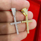 Small Moissanite Cross Necklace VVS D Color | Passes Diamond Tester | GRA Certified | 925 Sterling Silver | Hypoallergenic | Gold or Silver | Gift Box Included