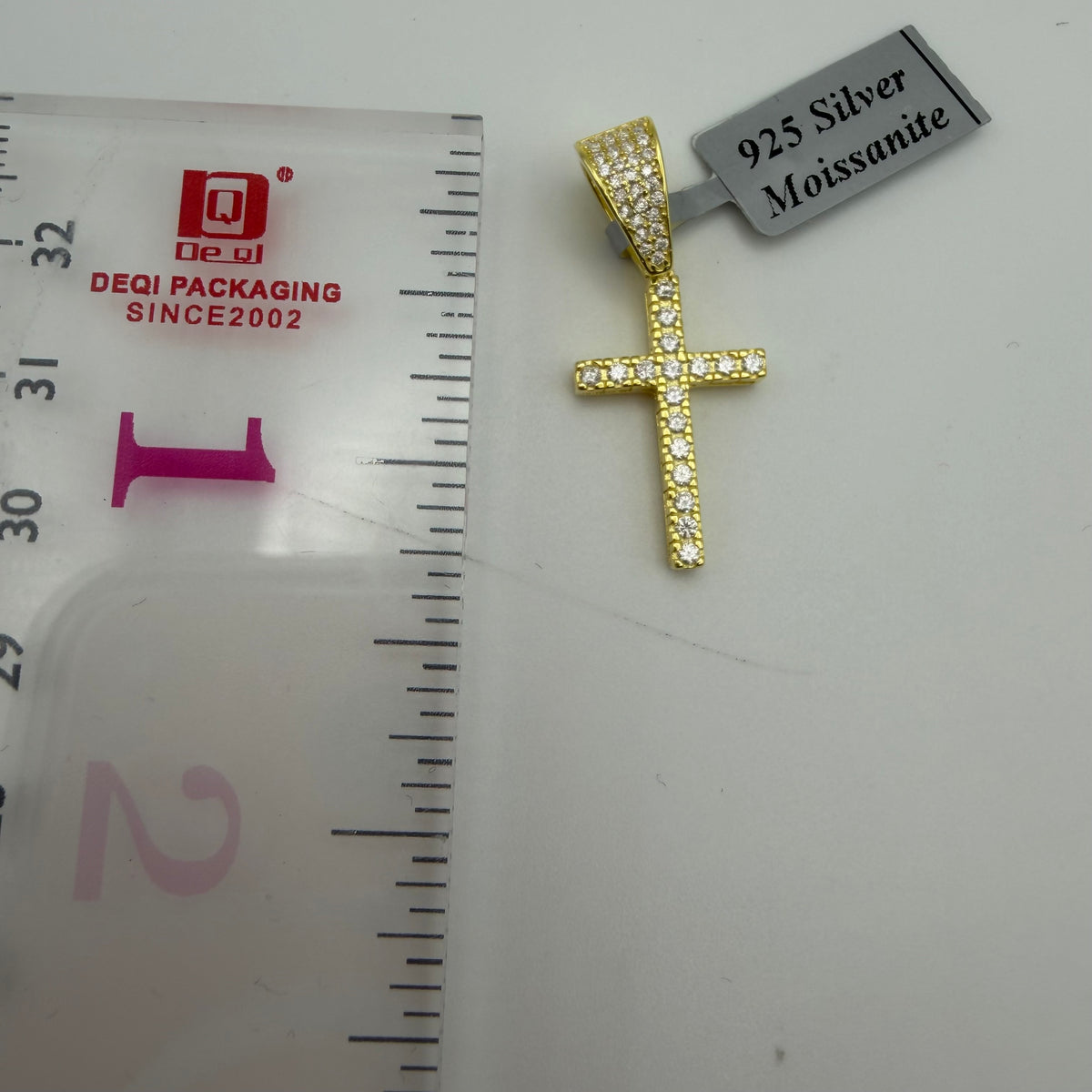 Small Moissanite Cross Necklace VVS D Color | Passes Diamond Tester | GRA Certified | 925 Sterling Silver | Hypoallergenic | Gold or Silver | Gift Box Included
