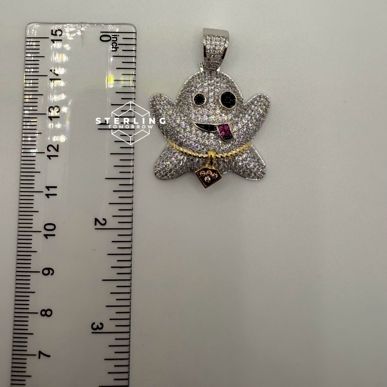 Ghost Emoji Iced Out Pendant