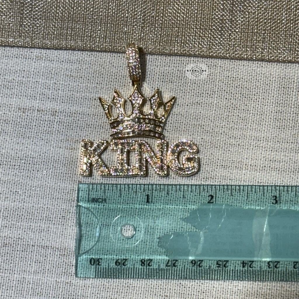 King Iced Pendant - 14k Gold Plated