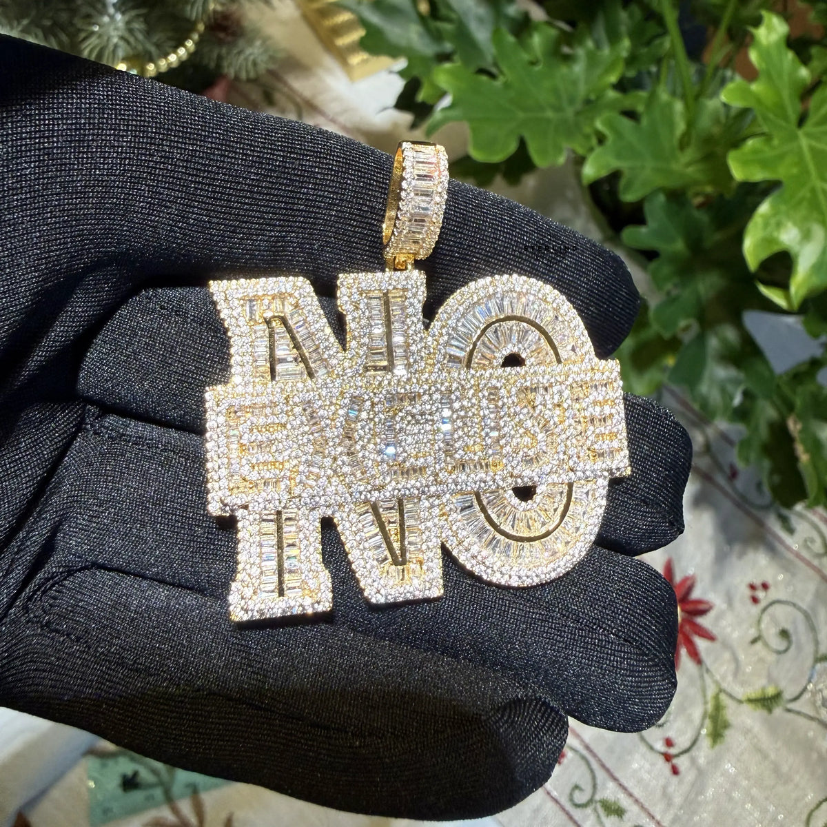 NO EXCUSE Iced Statement Pendant - 14k Gold Plated