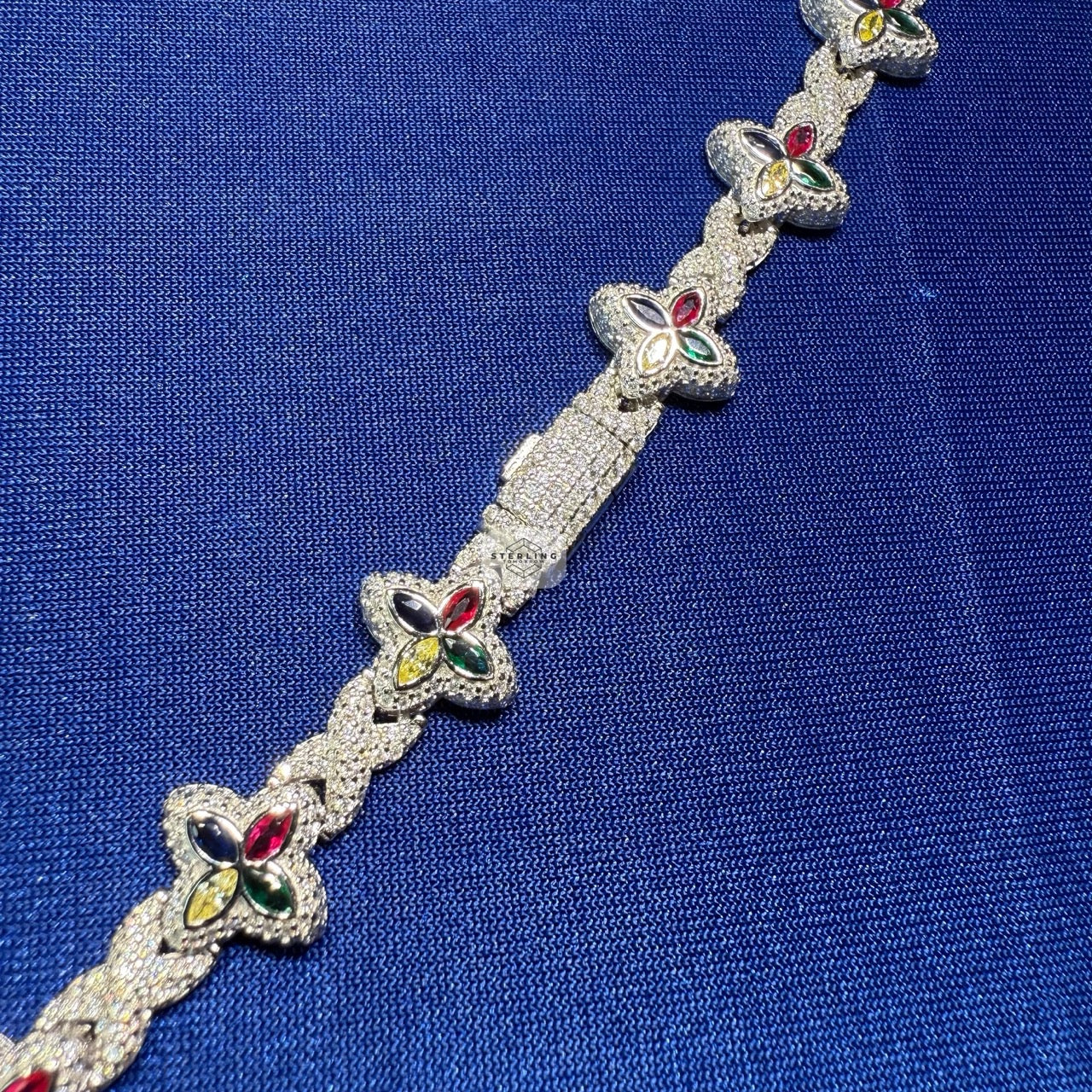 Moissanite Flower Infinity Necklace 14mm 20"