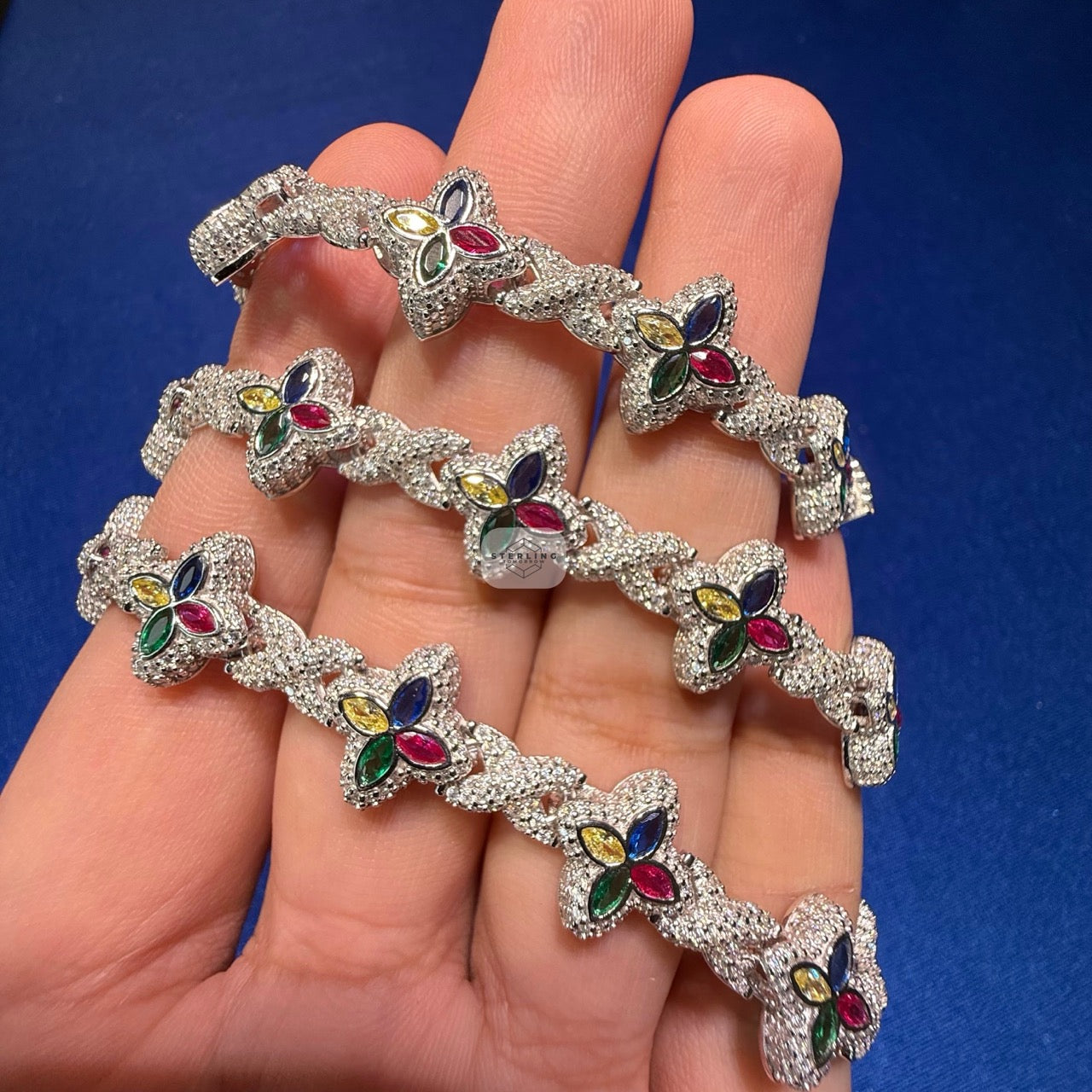 Moissanite Flower Infinity Necklace 14mm 20"
