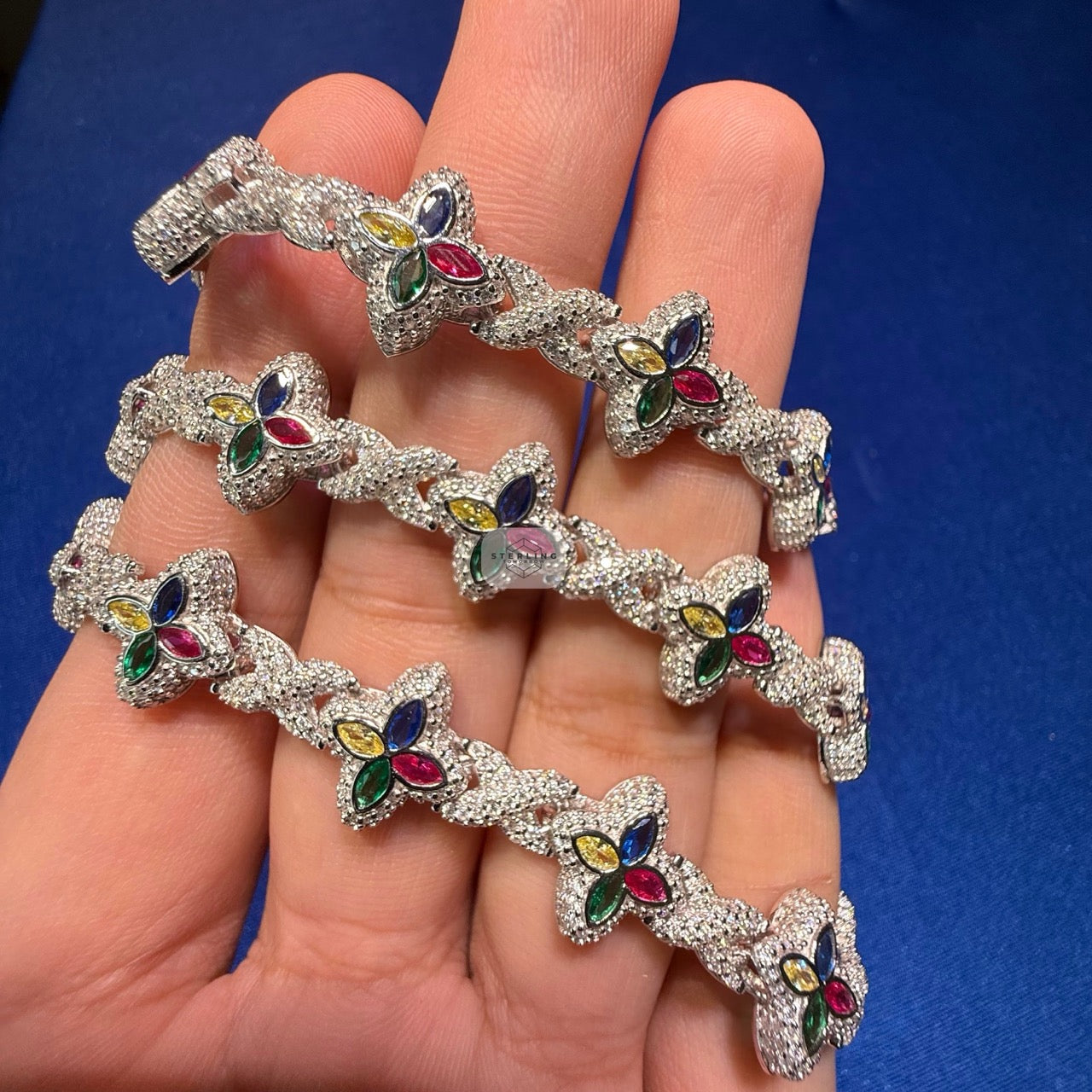 Moissanite Flower Infinity Necklace 14mm 20"