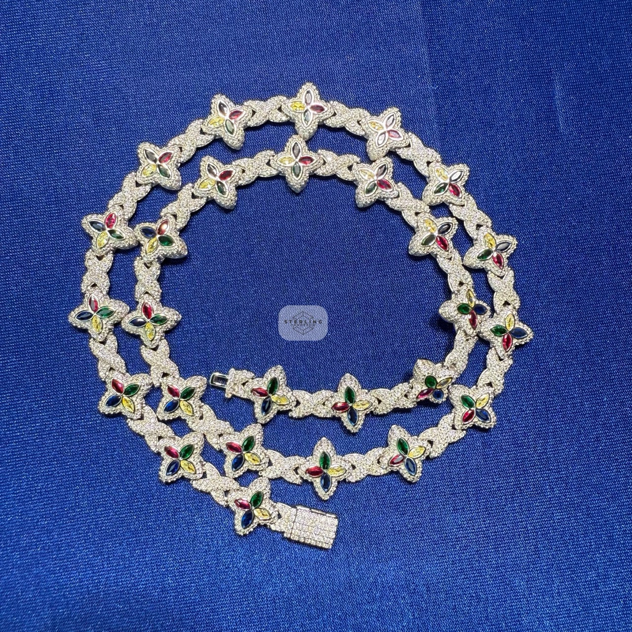 Moissanite Flower Infinity Necklace 14mm 20"
