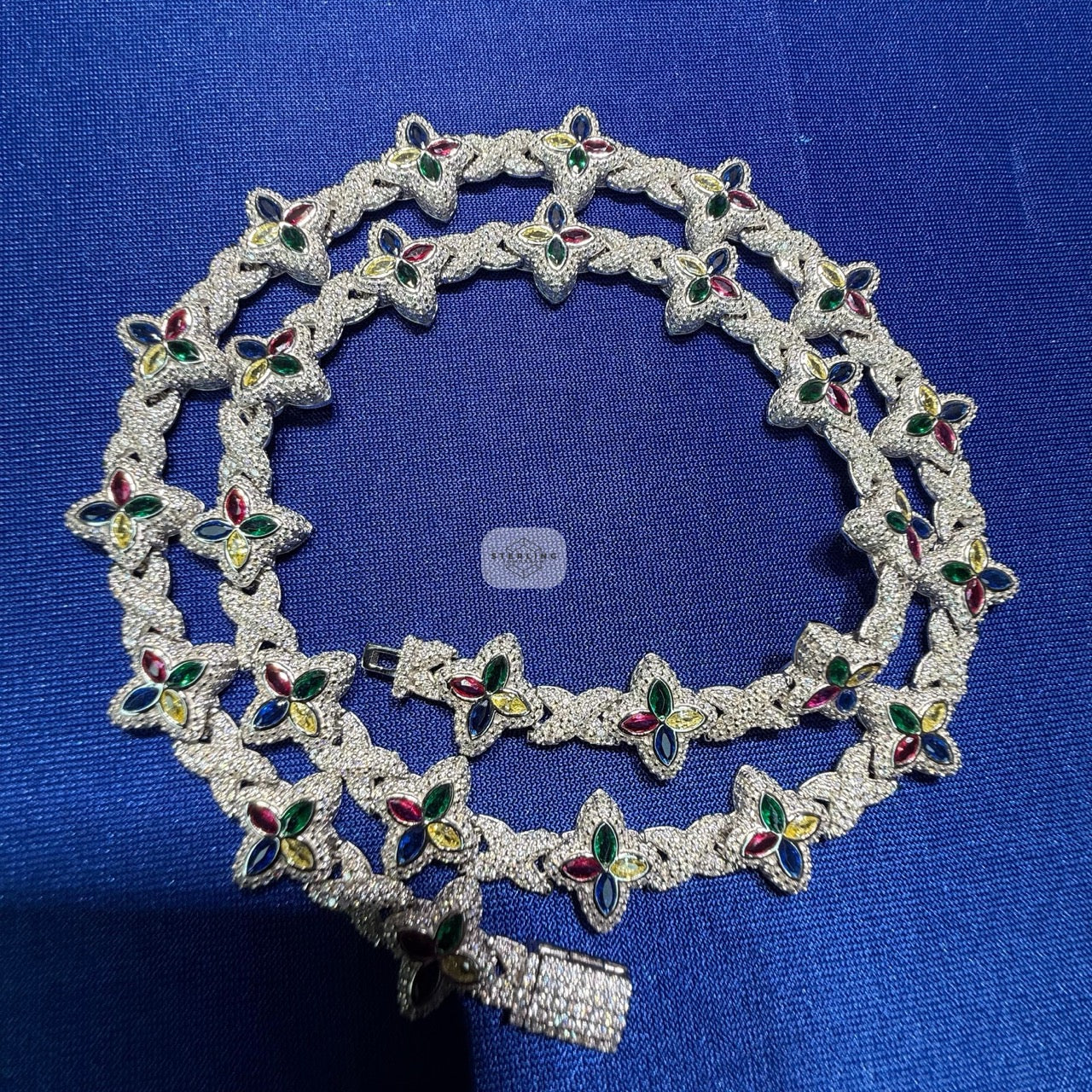 Moissanite Flower Infinity Necklace 14mm 20"