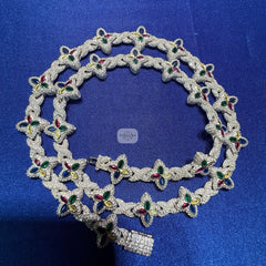 Moissanite Flower Infinity Necklace 14mm 20"