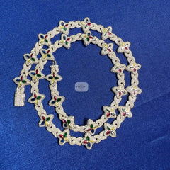 Moissanite Flower Infinity Necklace 14mm 20"