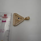 Evil Eye Pyramid Pendant Necklace | Iced Out CZ Triangle Pendant | 14K Gold Plated Hip Hop Jewelry | Protection Jewelry Gift