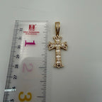Cross Flared Baguette Cross Gold Tone Iced Out Pendant