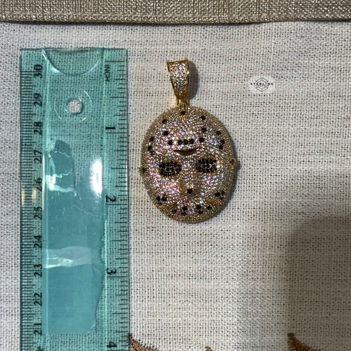 Hockey Iced Mask Out 14K Gold Plated Pendant