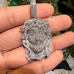 Iced Out Jesus Pendant Crown of Thorns Necklace 14k Gold Plated Religious Mens Christian Bling Chain + Free Steel AntiTarnish Rope Chain