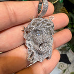 Iced Out Jesus Pendant Crown of Thorns Necklace 14k Gold Plated Religious Mens Christian Bling Chain + Free Steel AntiTarnish Rope Chain