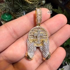 Praying Cross 14K Gold Plated Iced Pendant