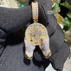 Praying Cross 14K Gold Plated Iced Pendant